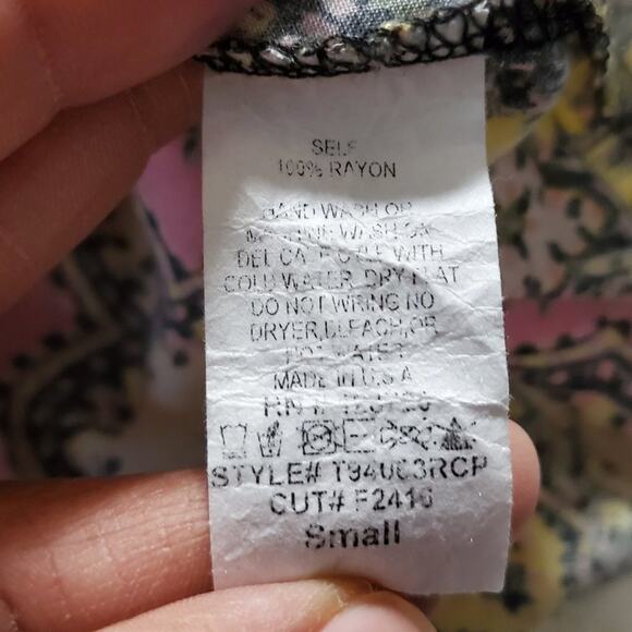 Blue Rain Long Sleeve Casual Paisley Print Shirt Boho Size S - Picture 6 of 6